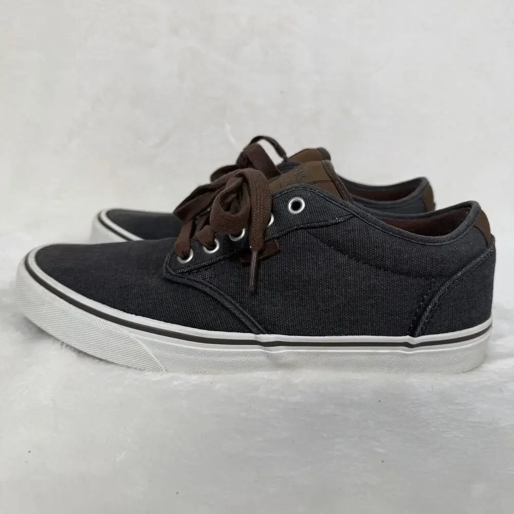 Vans Atwood Low Sneakers Mens 9.5 Gray Brown Canvas Leather Casual Skate Shoes